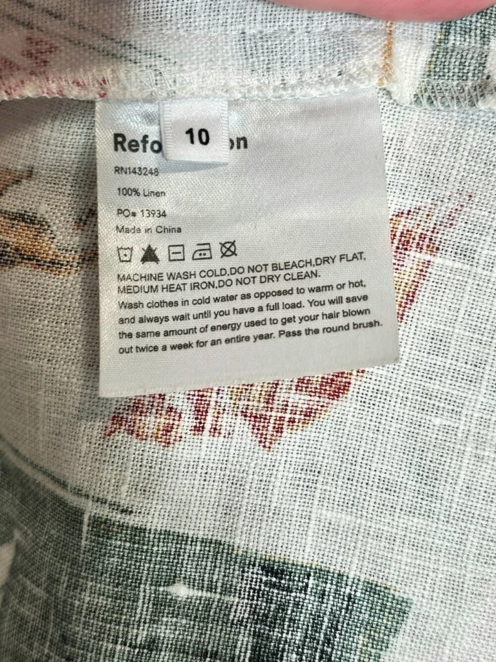 Reformation Postcards Linen Skirt Size 10 Baja California Print Mini Skirt - Picture 8 of 8
